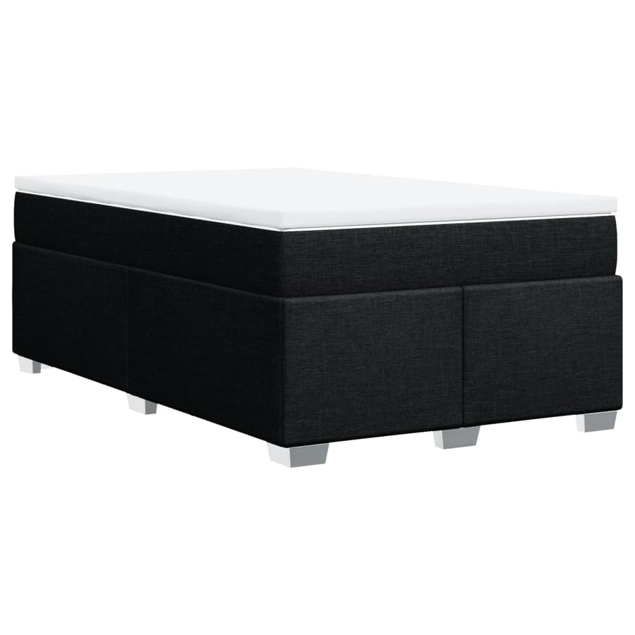 Boxspring met matras stof zwart 120x190 cm