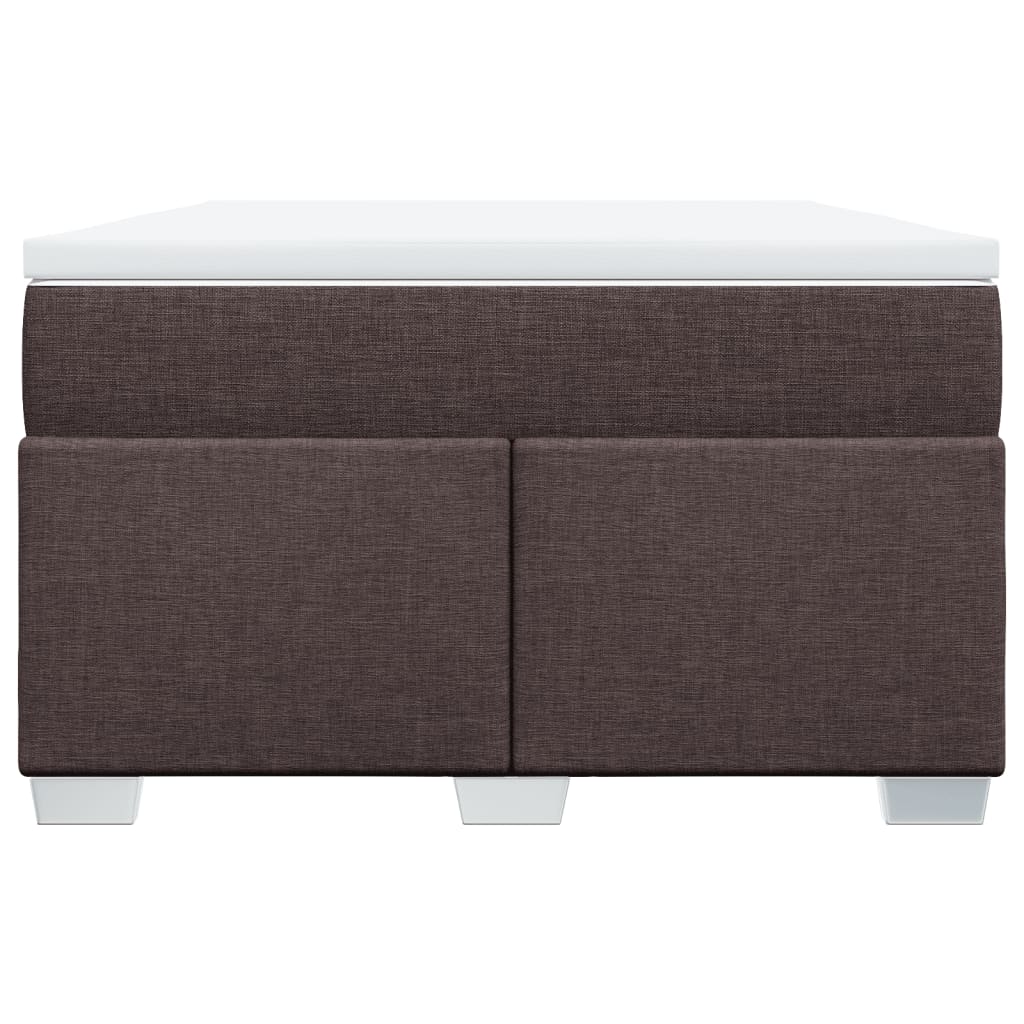 Boxspring met matras stof donkerbruin 120x190 cm