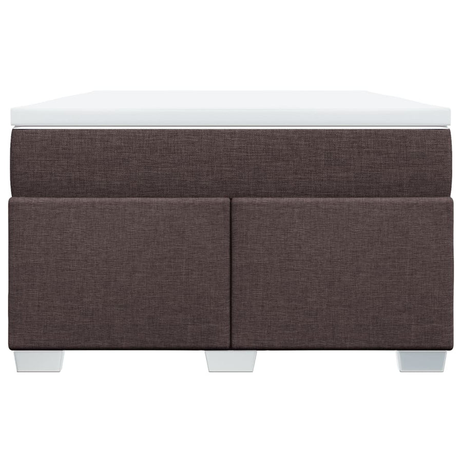 Boxspring met matras stof donkerbruin 120x190 cm