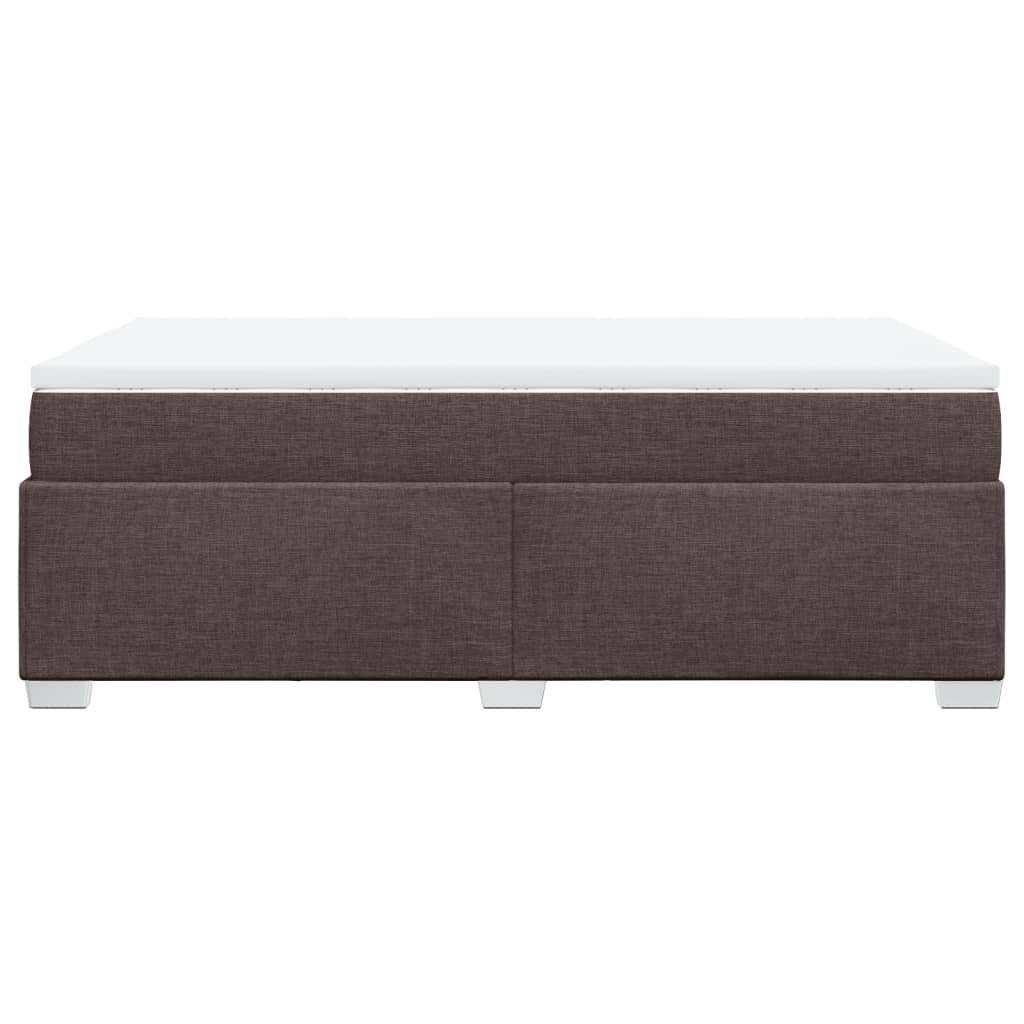 Boxspring met matras stof donkerbruin 120x190 cm