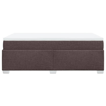 Boxspring met matras stof donkerbruin 120x190 cm