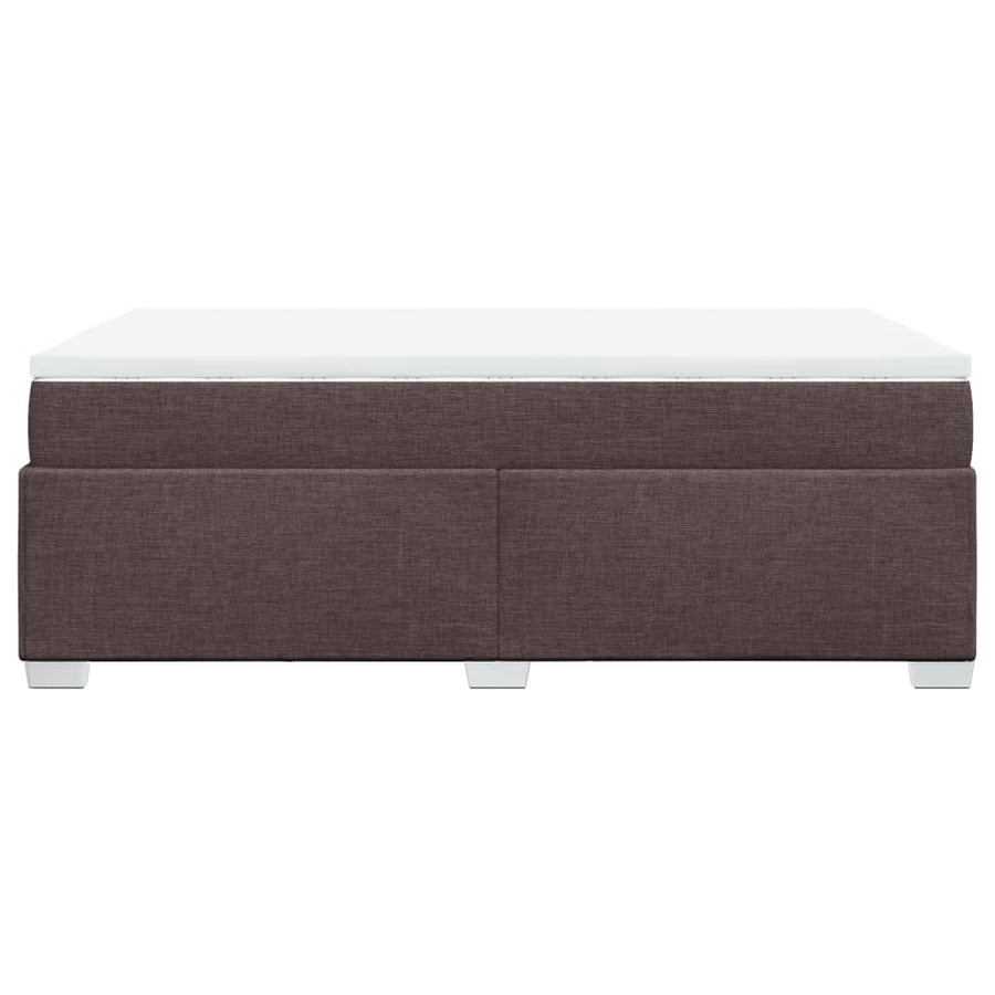 Boxspring met matras stof donkerbruin 120x190 cm