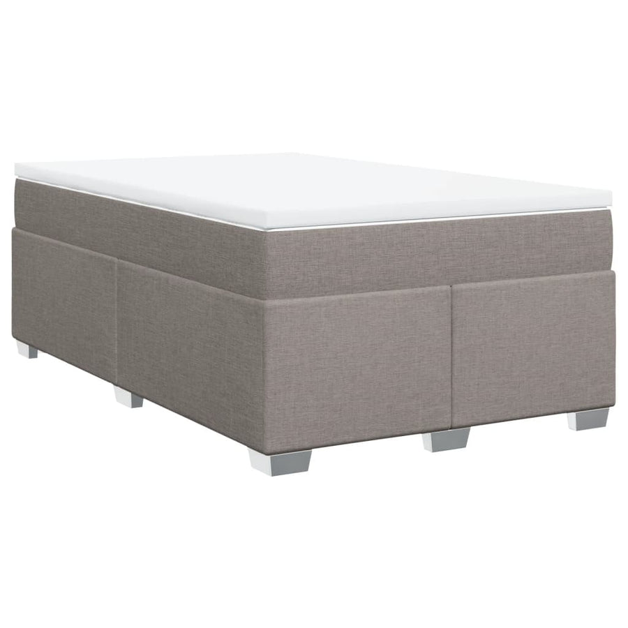 Boxspring met matras stof taupe 120x190 cm