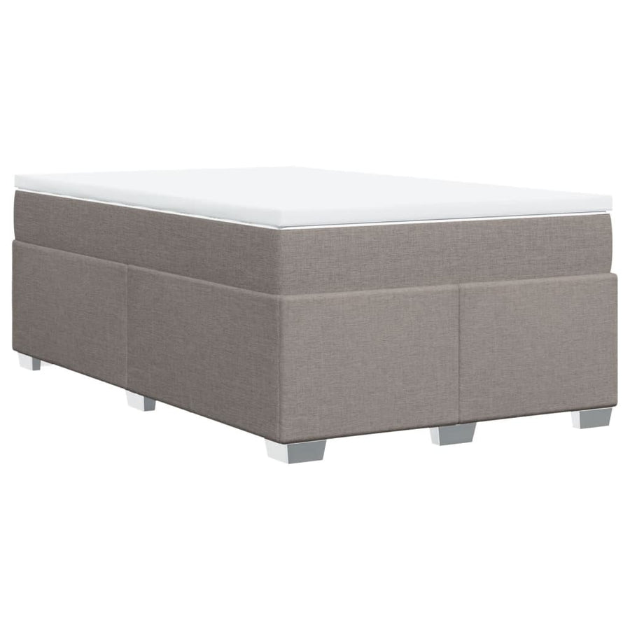 Boxspring met matras stof taupe 120x190 cm