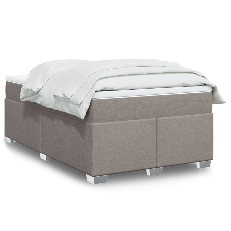 Boxspring met matras stof taupe 120x190 cm