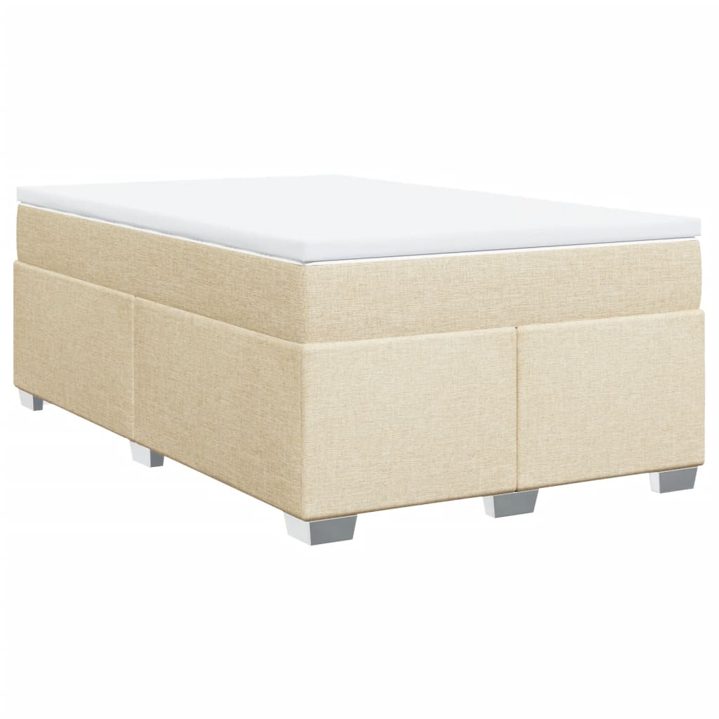 Boxspring met matras stof crèmekleurig 120x190 cm