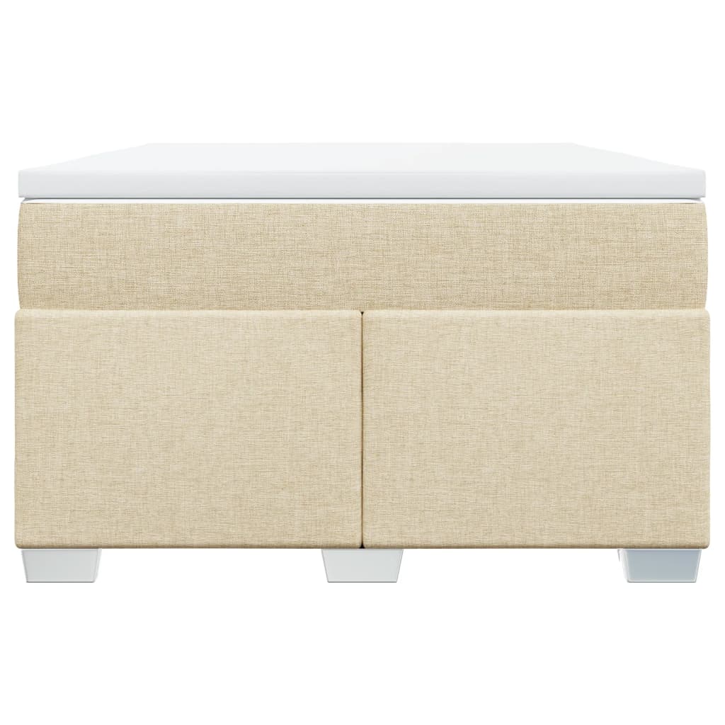 Boxspring met matras stof crèmekleurig 120x190 cm