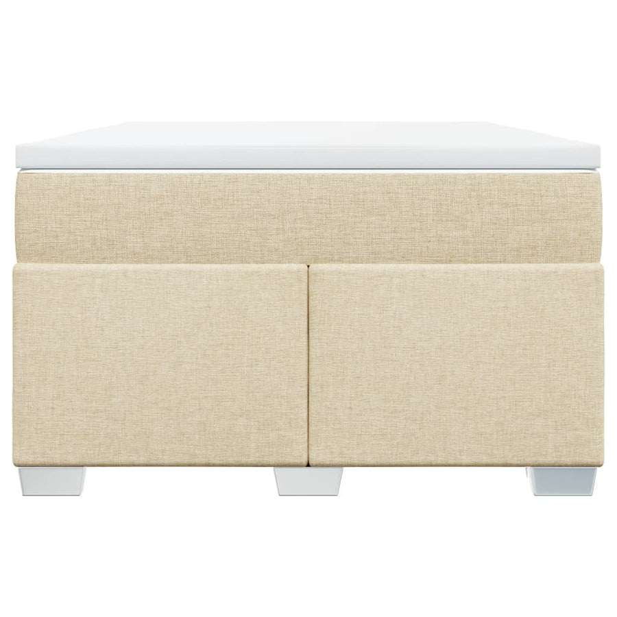 Boxspring met matras stof crèmekleurig 120x190 cm