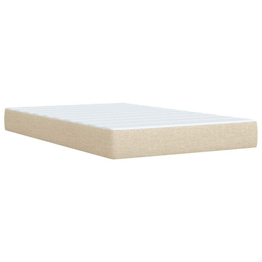 Boxspring met matras stof crèmekleurig 120x190 cm