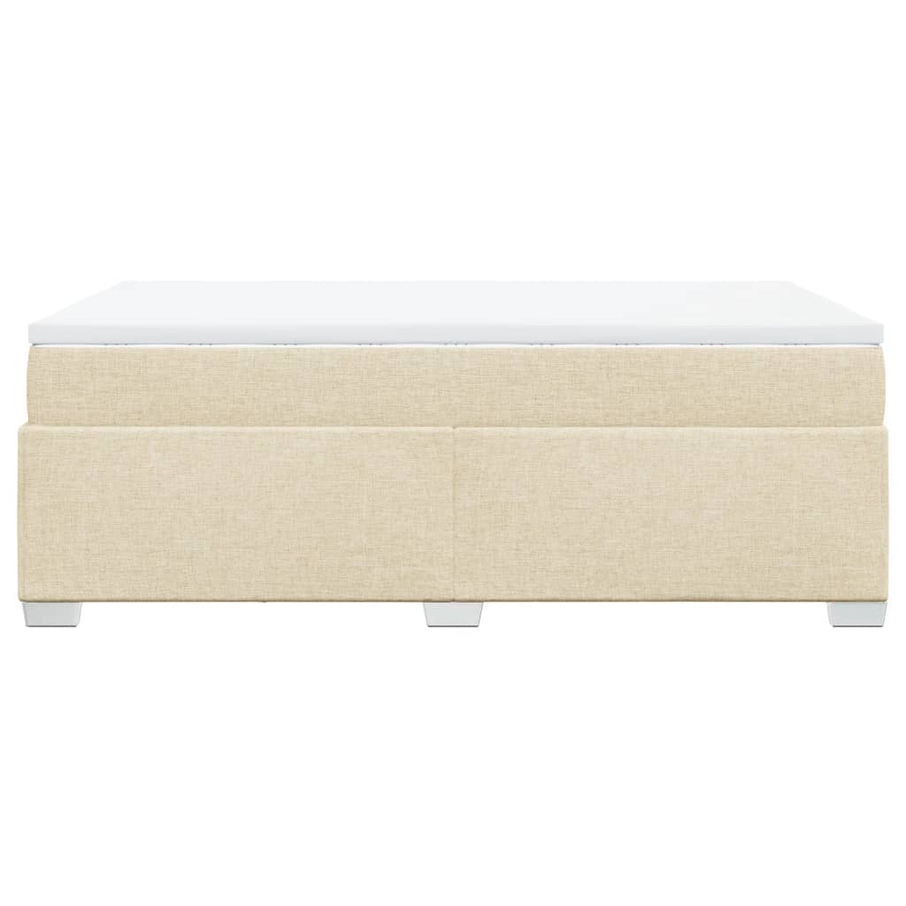 Boxspring met matras stof crèmekleurig 120x190 cm