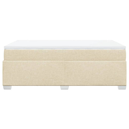 Boxspring met matras stof crèmekleurig 120x190 cm