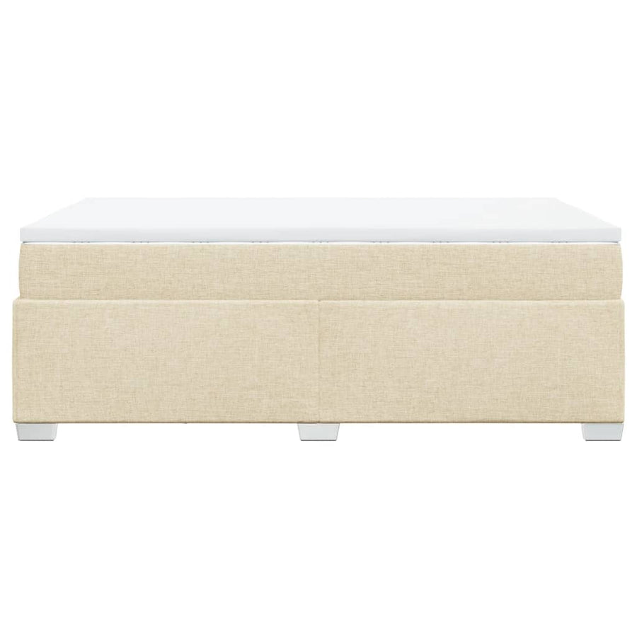 Boxspring met matras stof crèmekleurig 120x190 cm