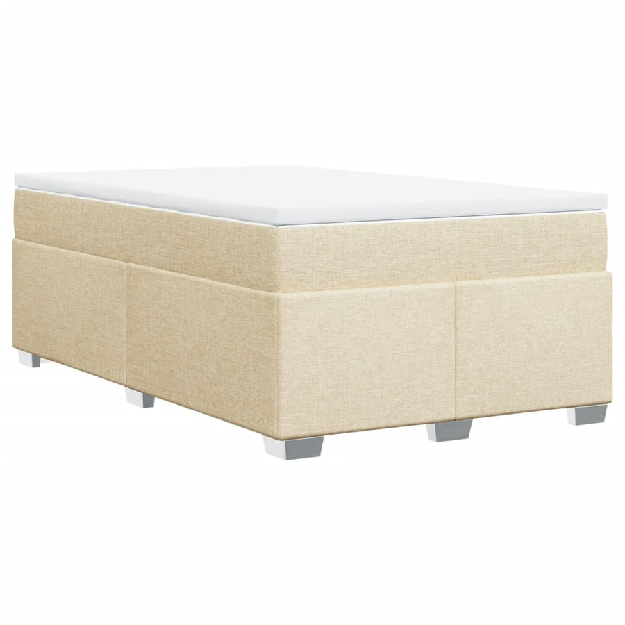 Boxspring met matras stof crèmekleurig 120x190 cm