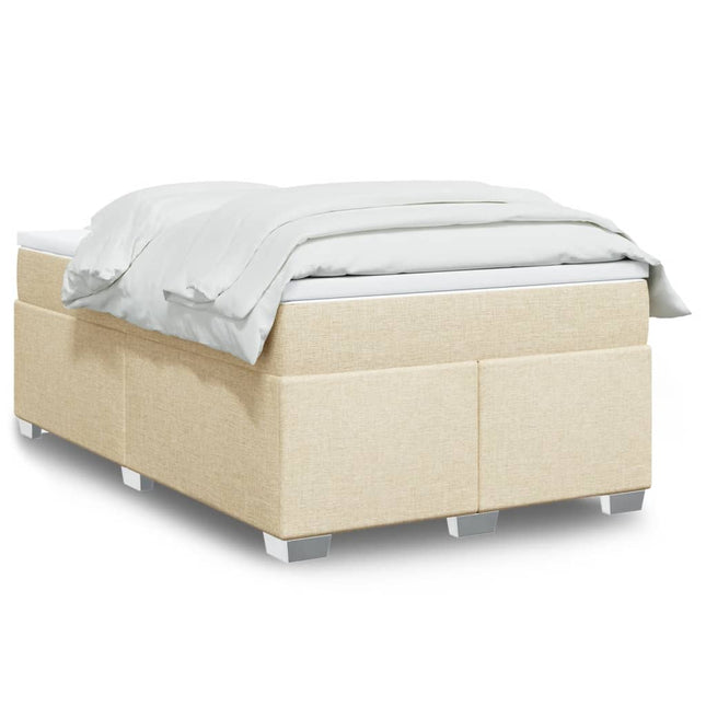 Boxspring met matras stof crèmekleurig 120x190 cm