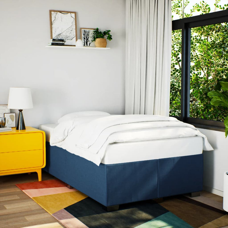 Boxspring Met Matras Stof 120 x 190 cm Blauw
