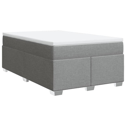 Boxspring met matras stof lichtgrijs 120x200 cm