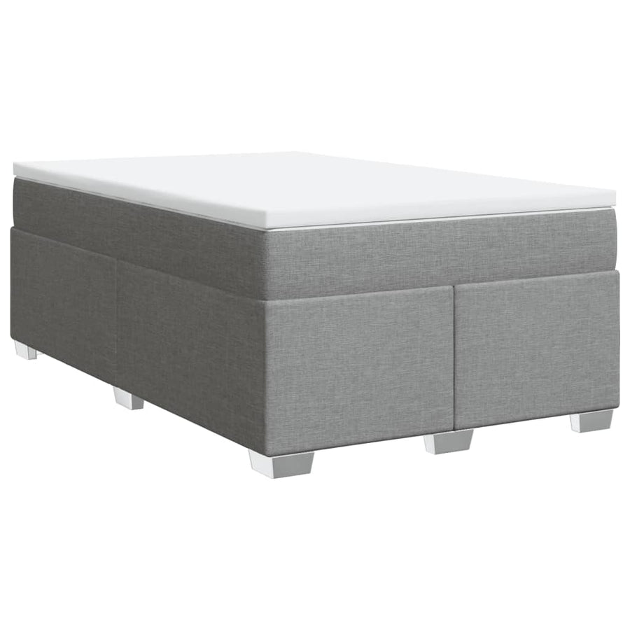 Boxspring met matras stof lichtgrijs 120x200 cm