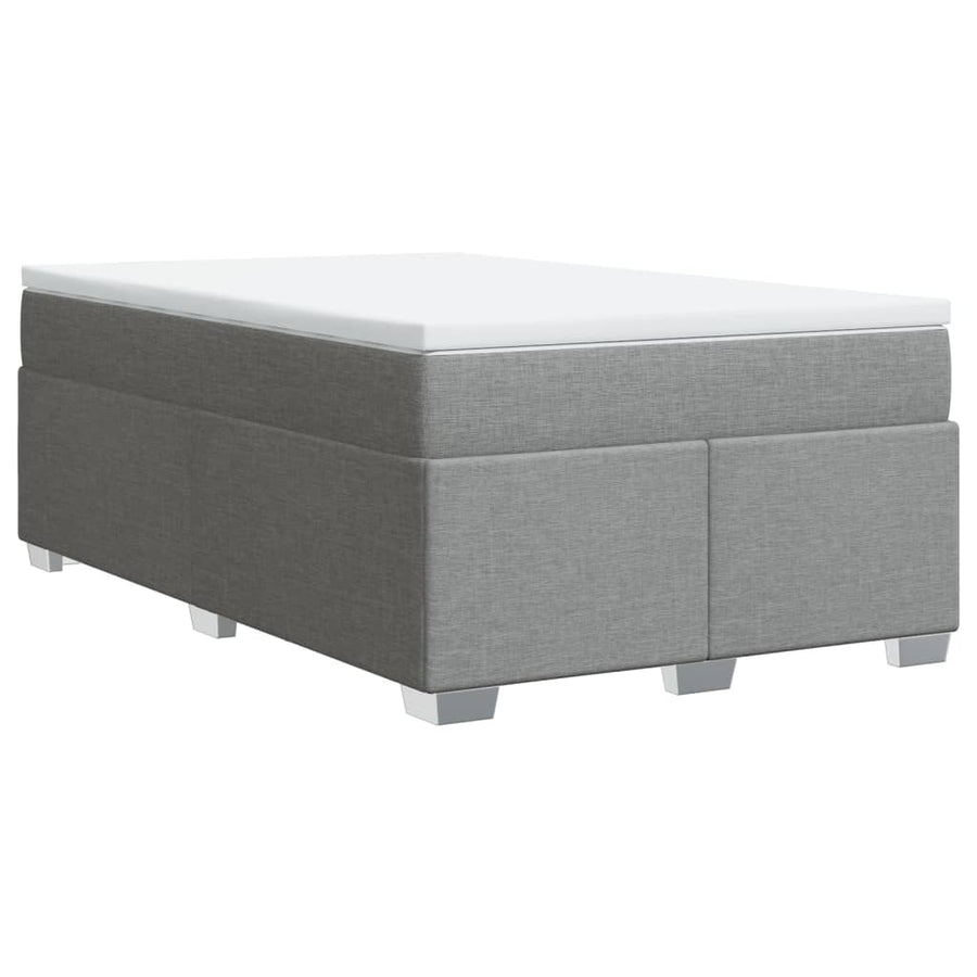 Boxspring met matras stof lichtgrijs 120x200 cm