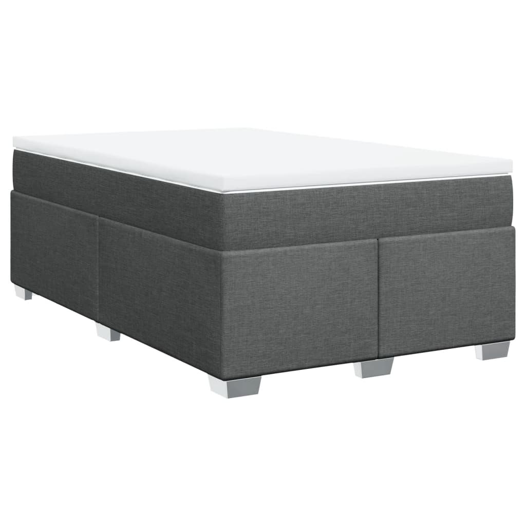 Boxspring met matras stof donkergrijs 120x200 cm