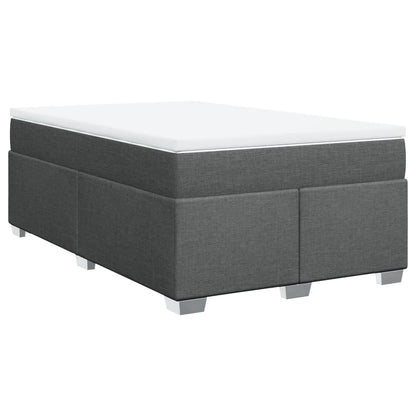 Boxspring met matras stof donkergrijs 120x200 cm