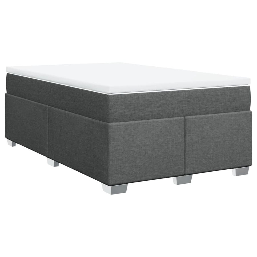 Boxspring met matras stof donkergrijs 120x200 cm
