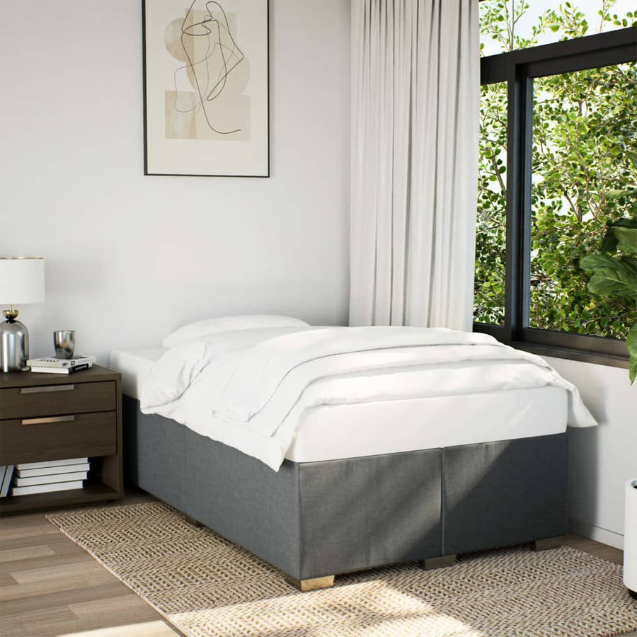 Boxspring met matras stof donkergrijs 120x200 cm