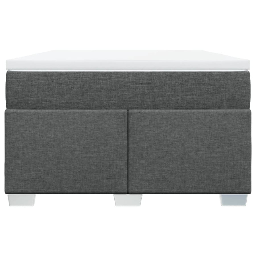 Boxspring met matras stof donkergrijs 120x200 cm