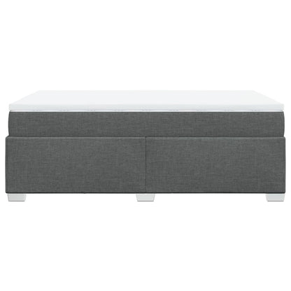 Boxspring met matras stof donkergrijs 120x200 cm