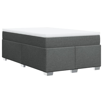 Boxspring met matras stof donkergrijs 120x200 cm
