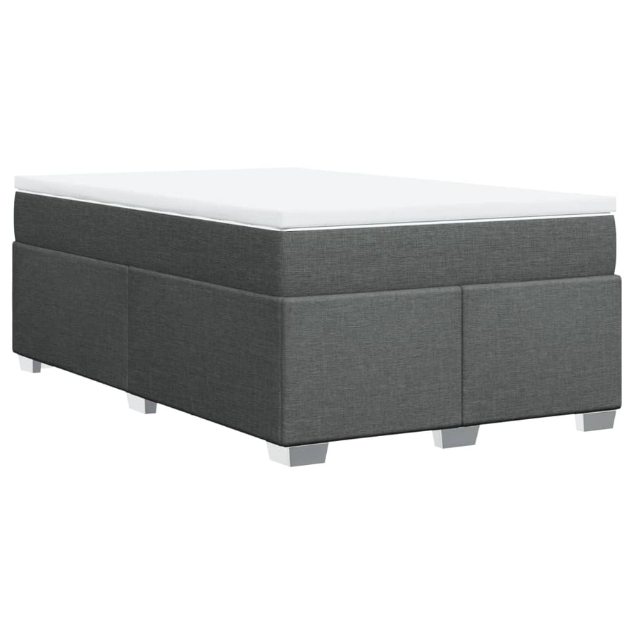 Boxspring met matras stof donkergrijs 120x200 cm