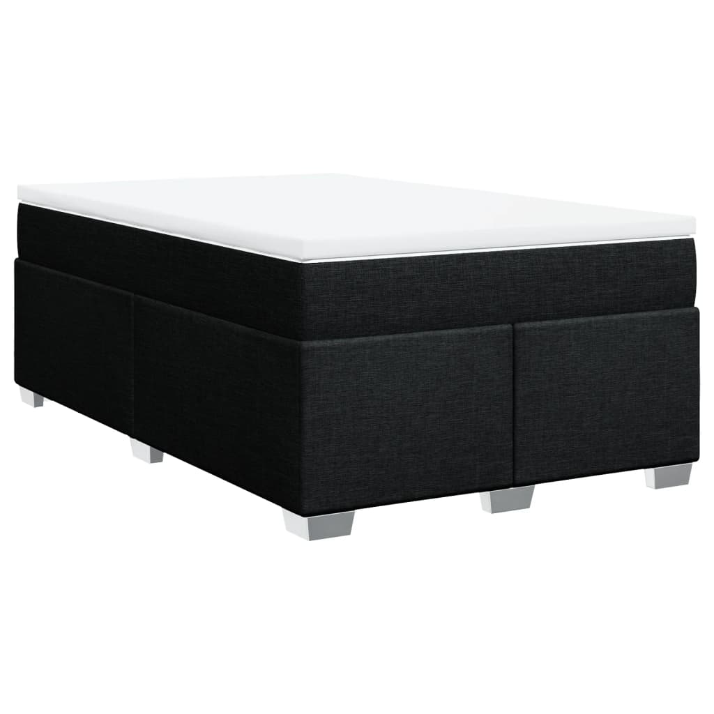 Boxspring met matras stof zwart 120x200 cm