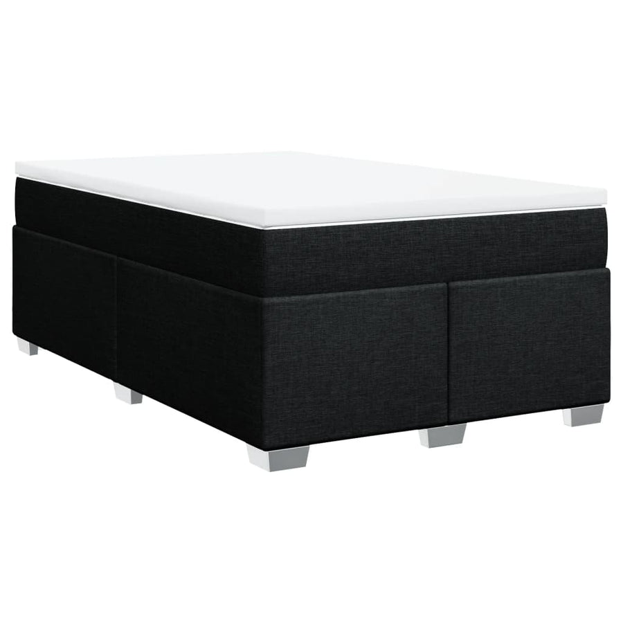 Boxspring met matras stof zwart 120x200 cm