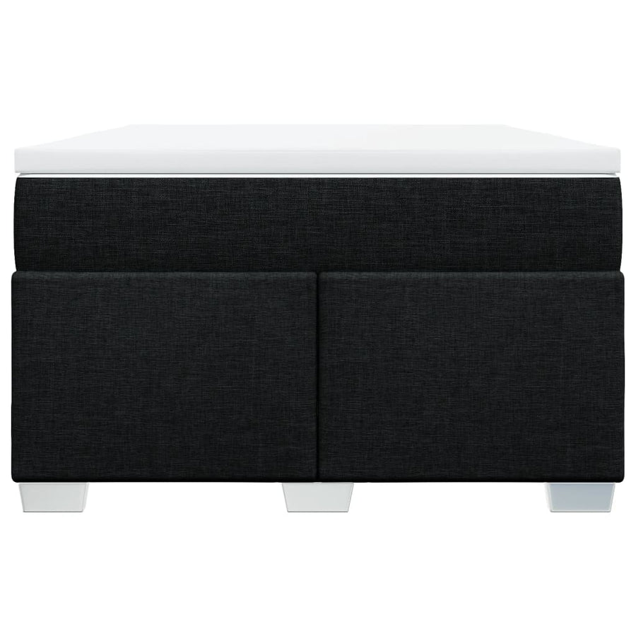 Boxspring met matras stof zwart 120x200 cm