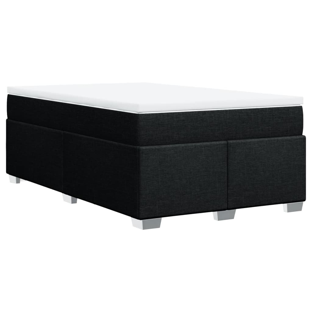 Boxspring met matras stof zwart 120x200 cm