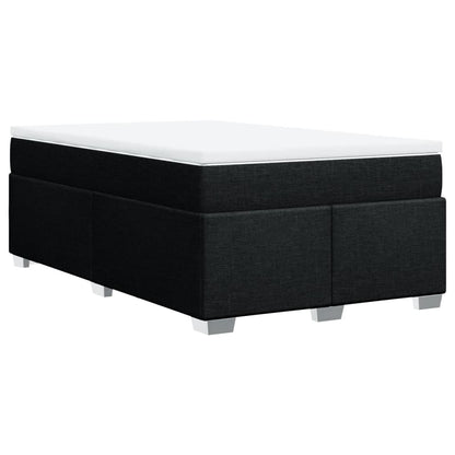 Boxspring met matras stof zwart 120x200 cm