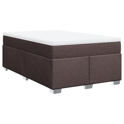 Boxspring met matras stof donkerbruin 120x200 cm