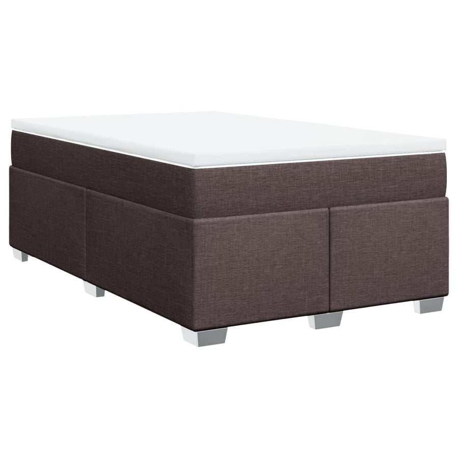 Boxspring met matras stof donkerbruin 120x200 cm
