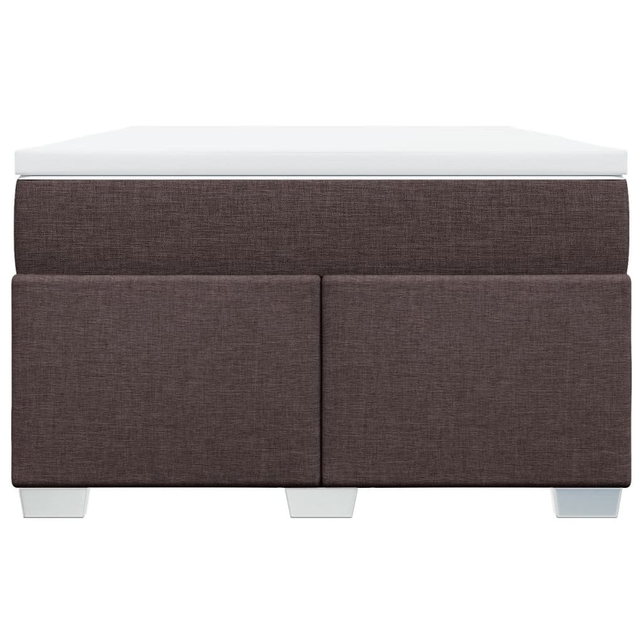 Boxspring met matras stof donkerbruin 120x200 cm