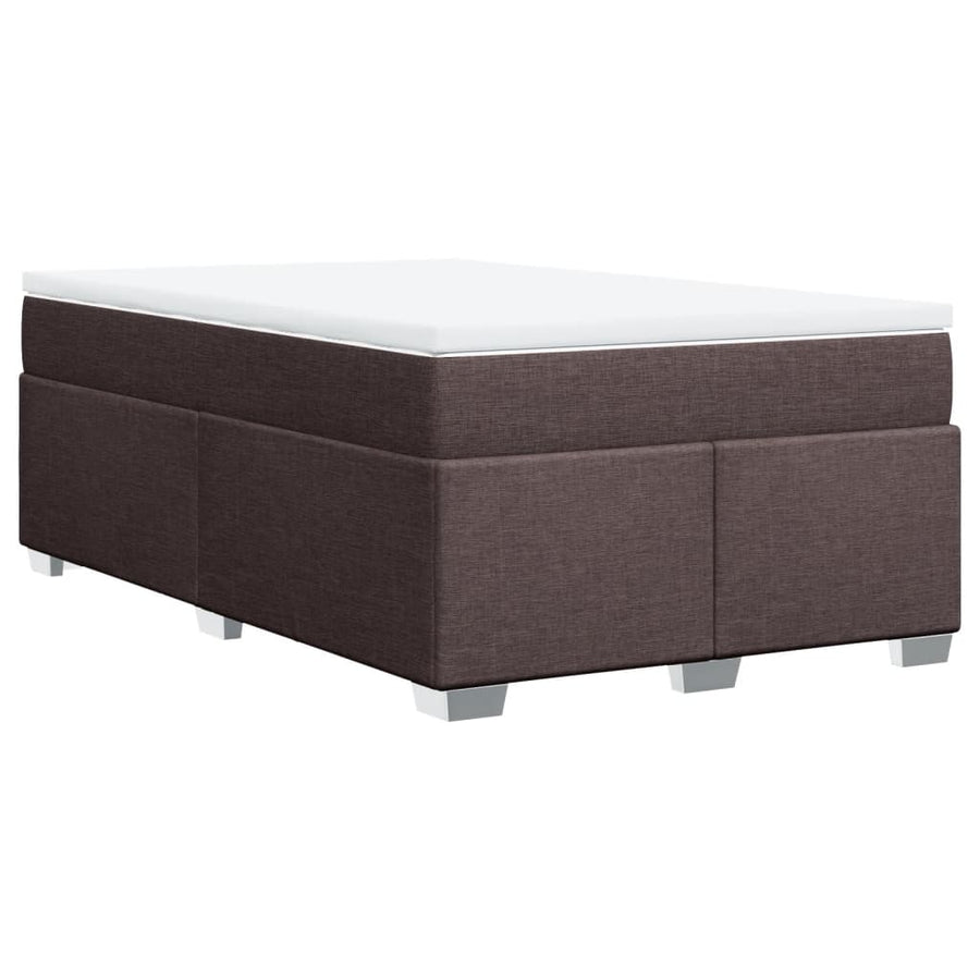 Boxspring met matras stof donkerbruin 120x200 cm