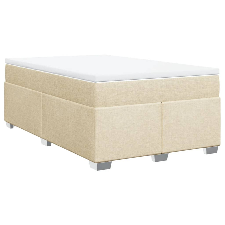 Boxspring met matras stof crèmekleurig 120x200 cm