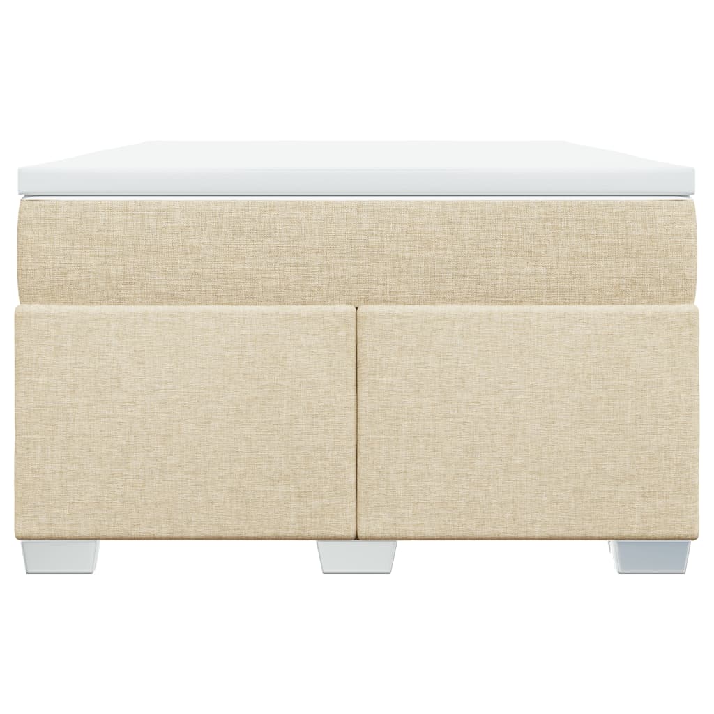 Boxspring met matras stof crèmekleurig 120x200 cm