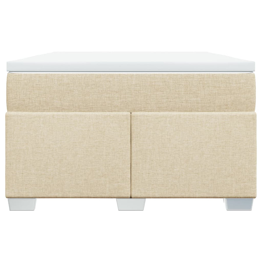 Boxspring met matras stof crèmekleurig 120x200 cm