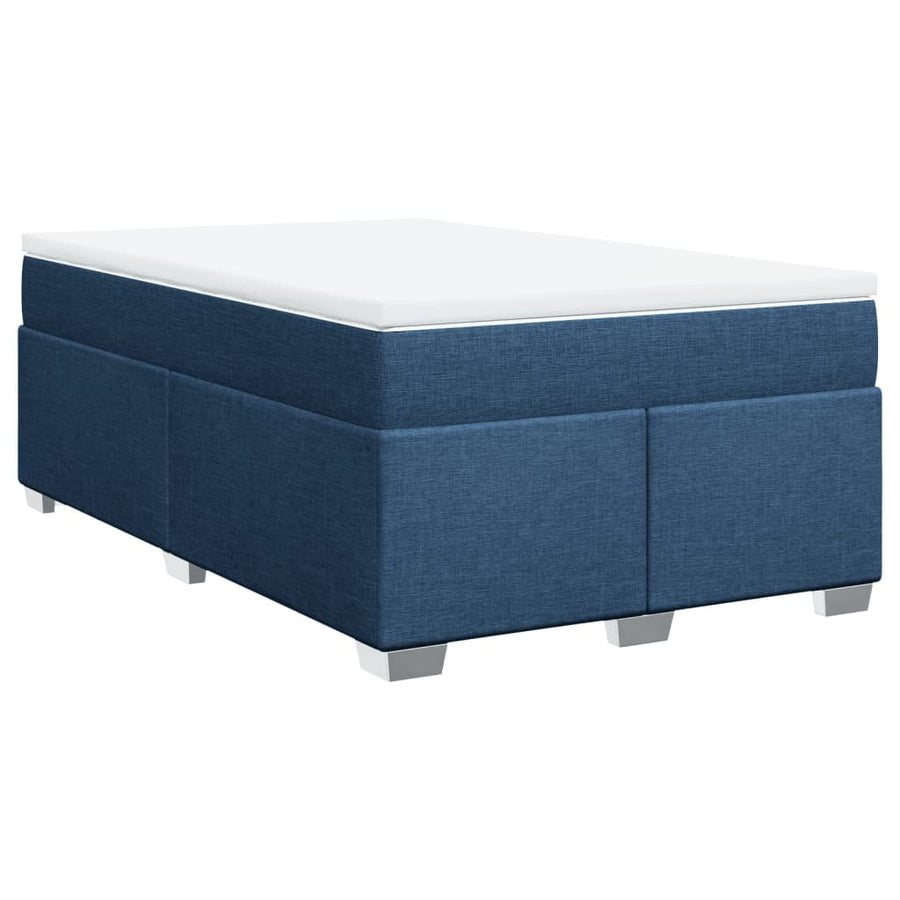 Boxspring met matras stof blauw 120x200 cm
