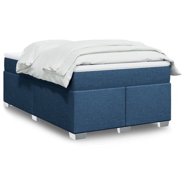 Boxspring met matras stof blauw 120x200 cm