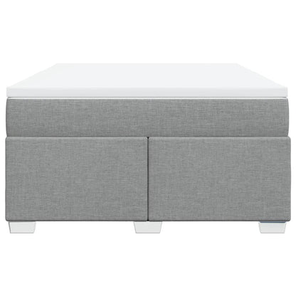 Boxspring met matras stof lichtgrijs 140x190 cm