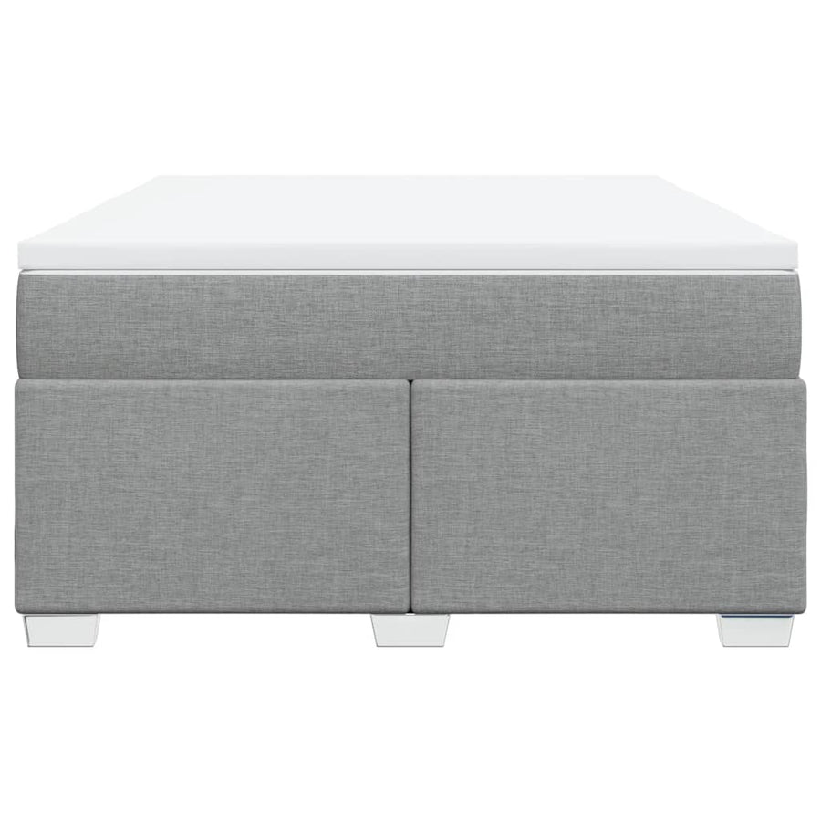 Boxspring met matras stof lichtgrijs 140x190 cm