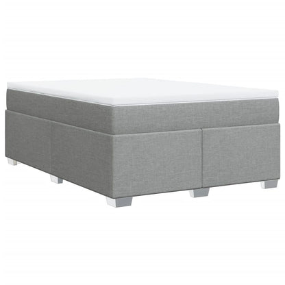 Boxspring met matras stof lichtgrijs 140x190 cm
