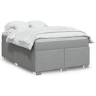 Box spring with mattress fabric light grey 140x190 cm