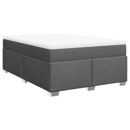 Boxspring met matras stof donkergrijs 140x190 cm