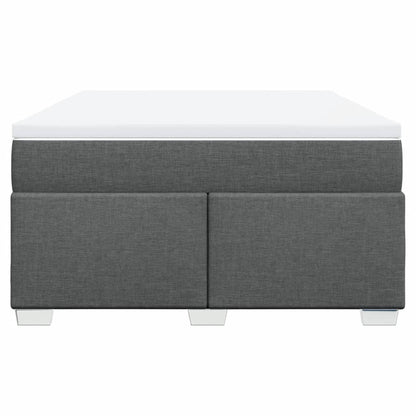 Boxspring met matras stof donkergrijs 140x190 cm